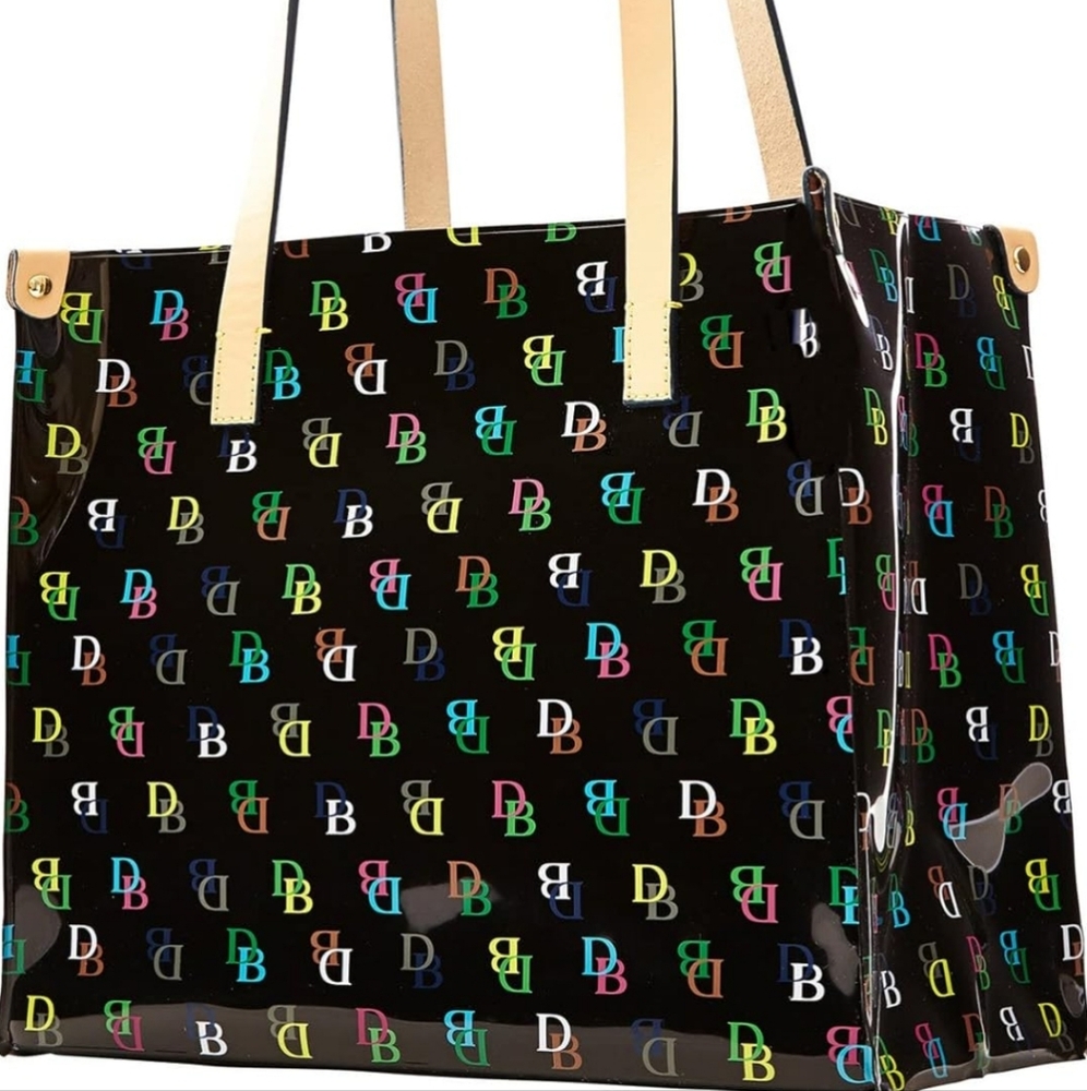 Dooney & Bourke Black Multicolor Tote Bag